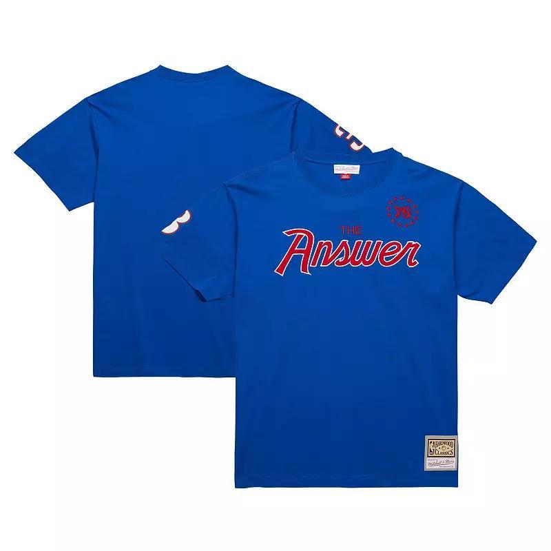 Mens Mitchell & Ness Allen Iverson Royal Philadelphia 76ers Premium Nickname T-Shirt Product Image