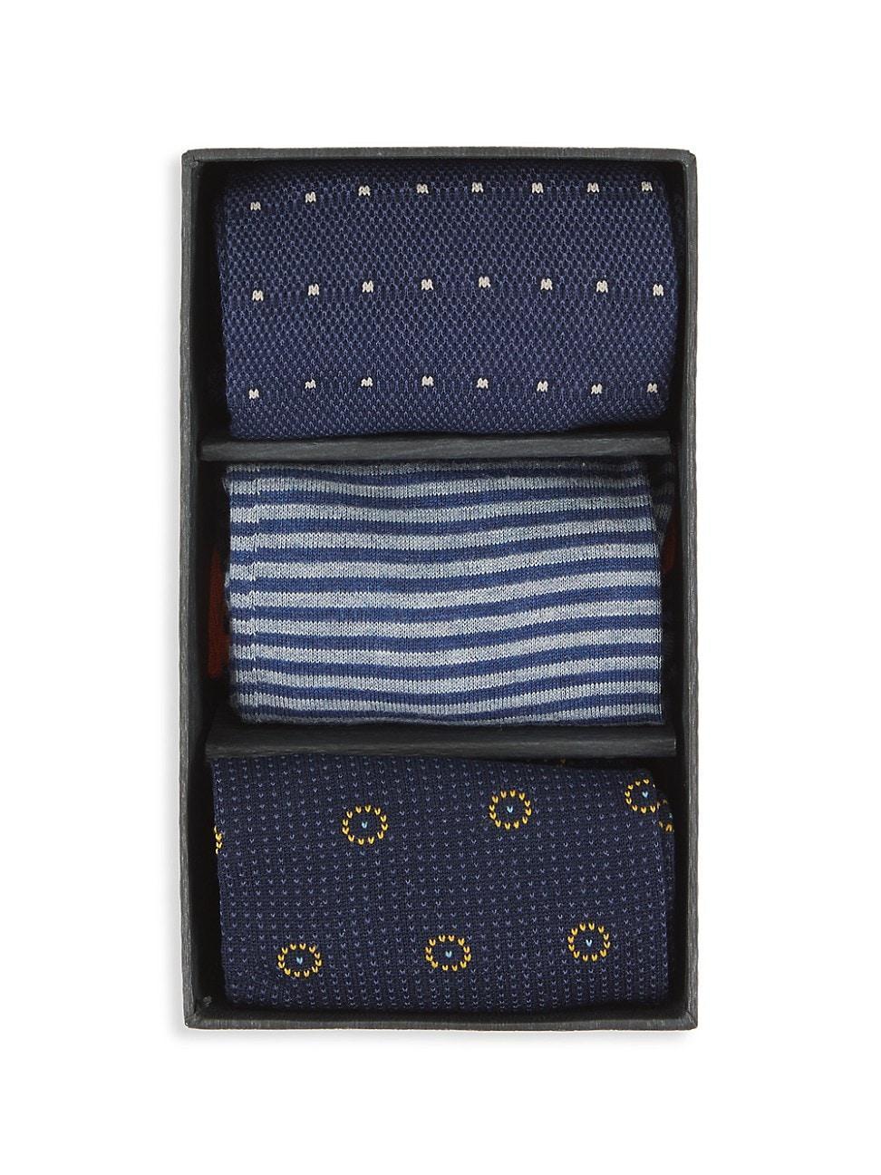 Mens 3-Pack Striped & Pin Dot Socks Product Image