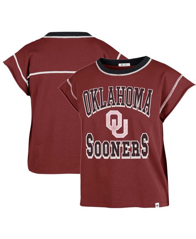 Womens 47 Brand Crimson Oklahoma Sooners Sound Up Maya Cutoff T-shirt Product Image