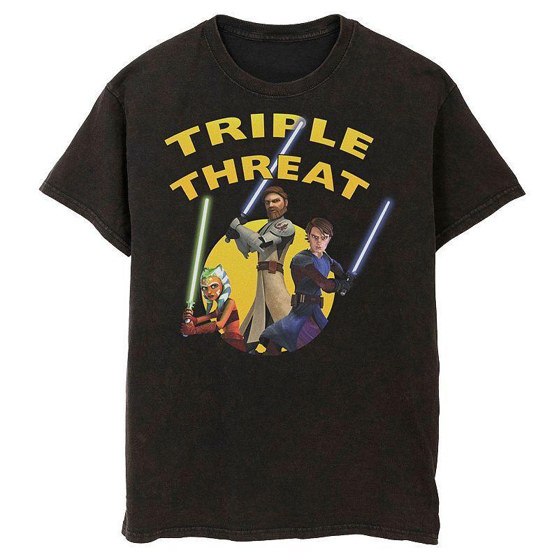 Mens Star Wars: Clone Wars Group Shot Triple Threat Tee Product Image