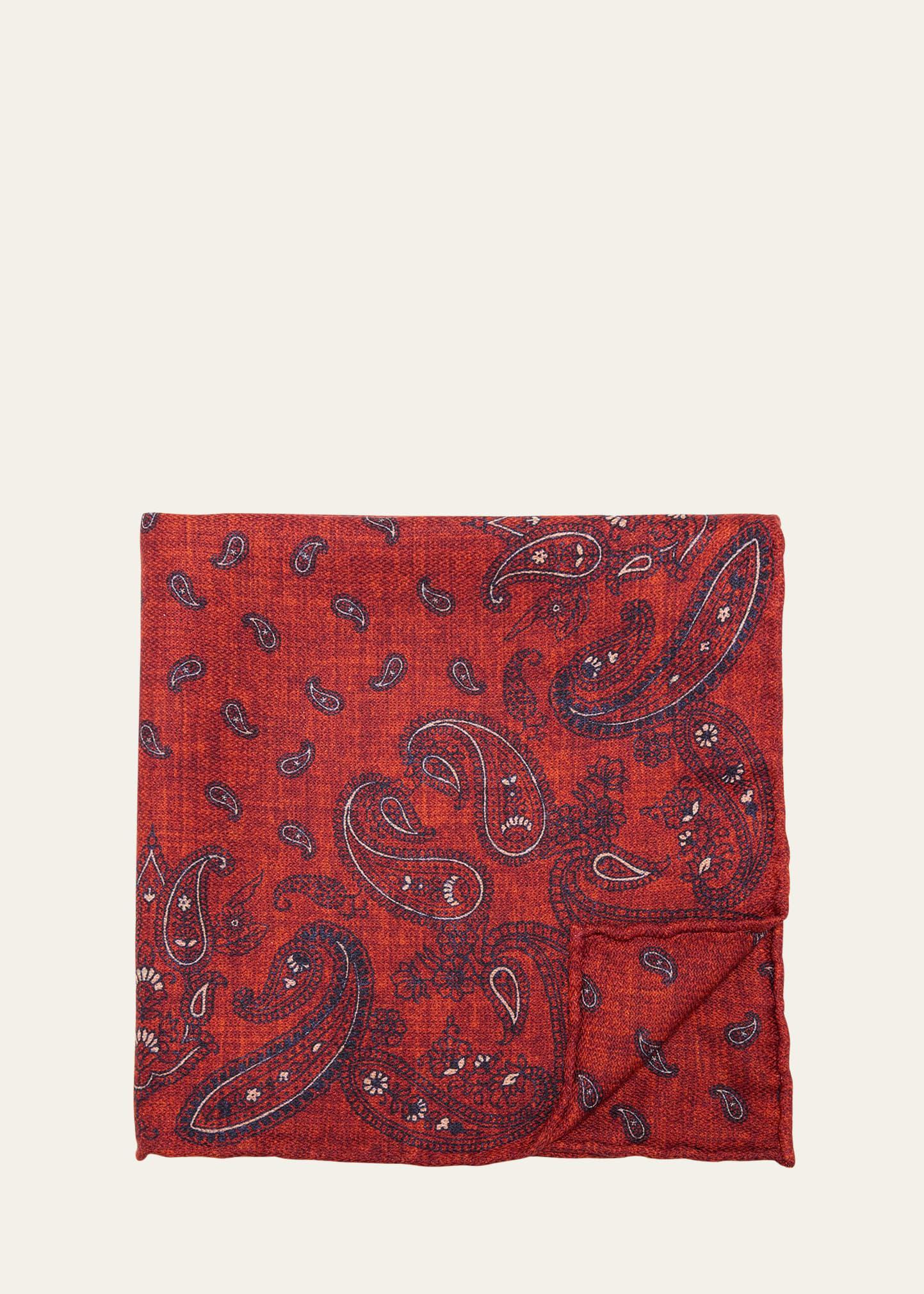 Men's Silk Paisley Pocket Square Product Image