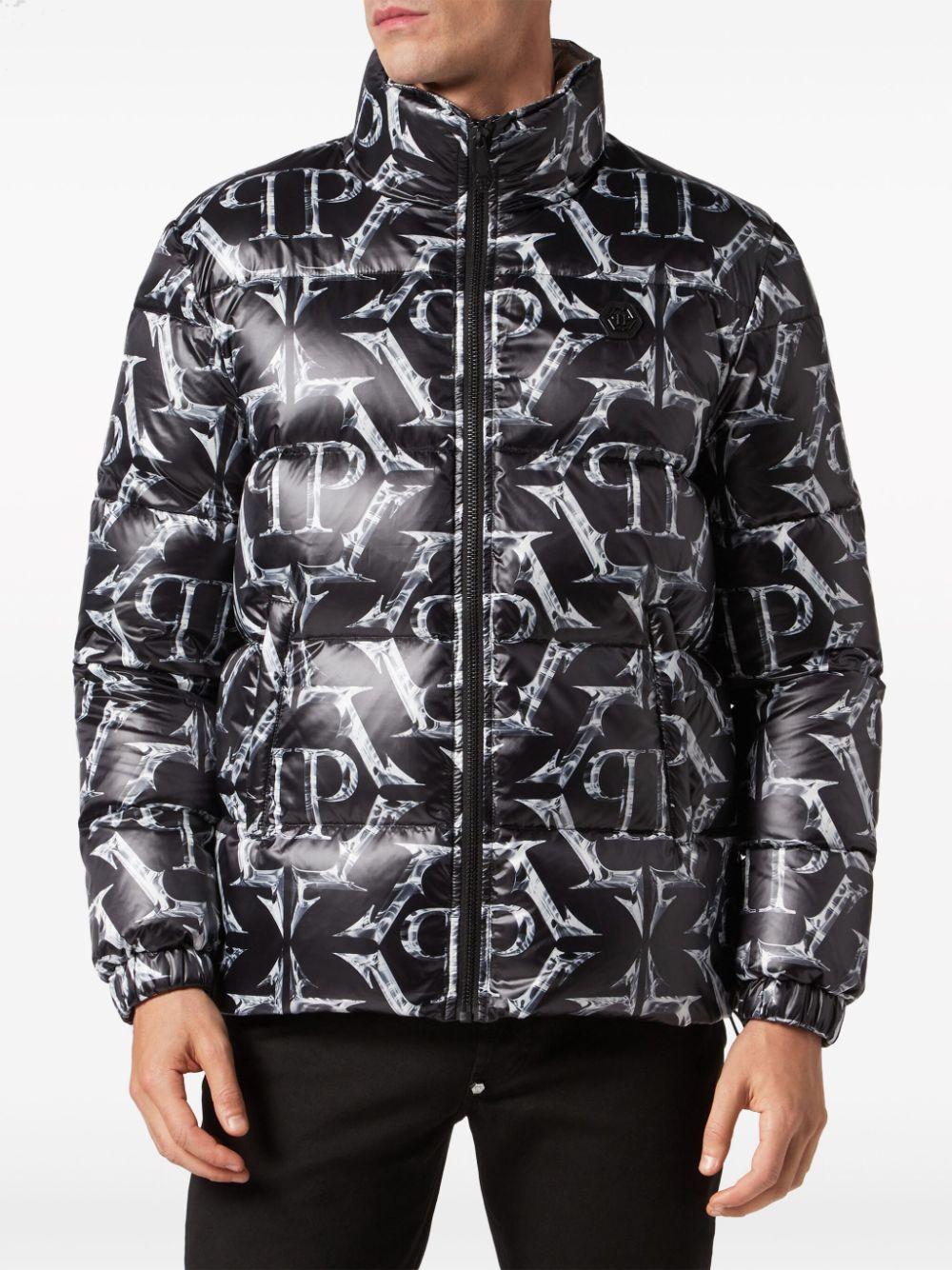 Graphic-print Padded-design Jacket In Black Product Image