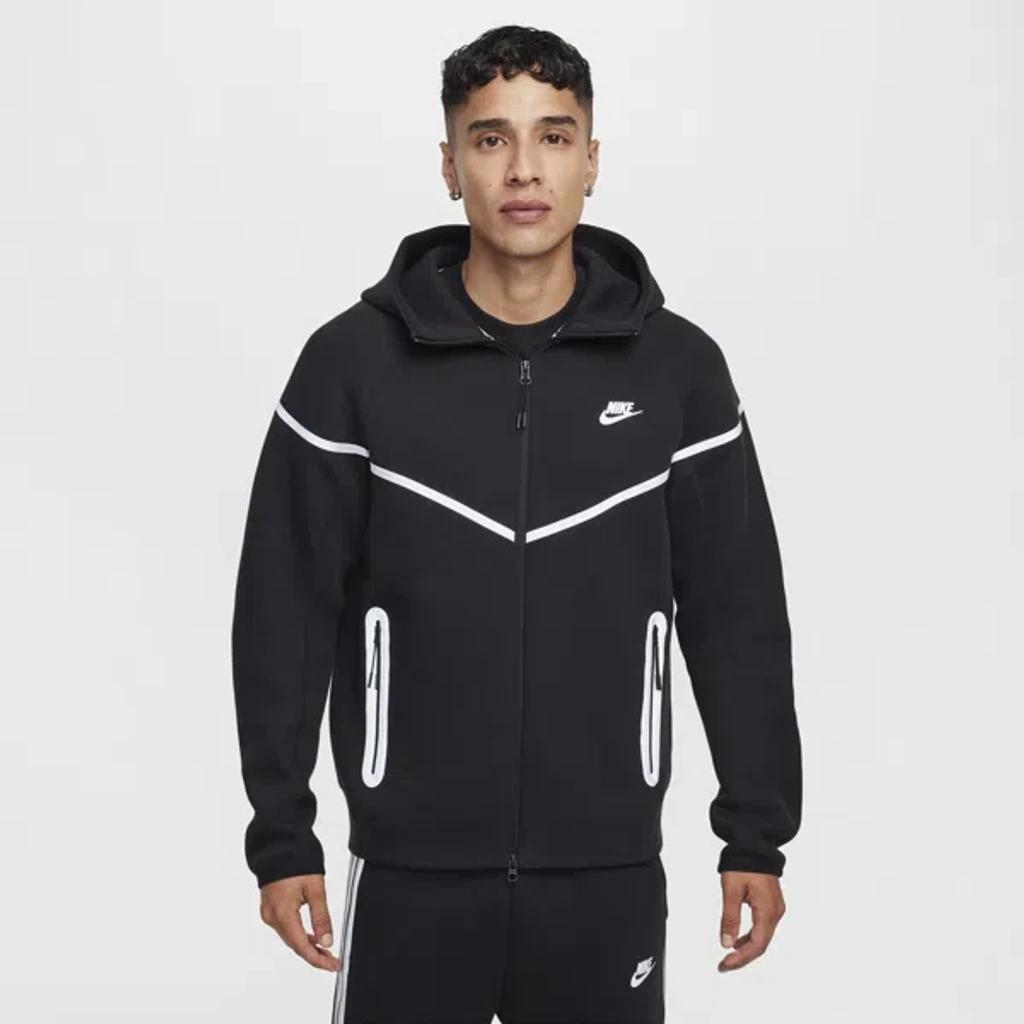 NIKE Sportswear Cotton-blend Tech Fleece Zip-up Hoodie In Black Product Image