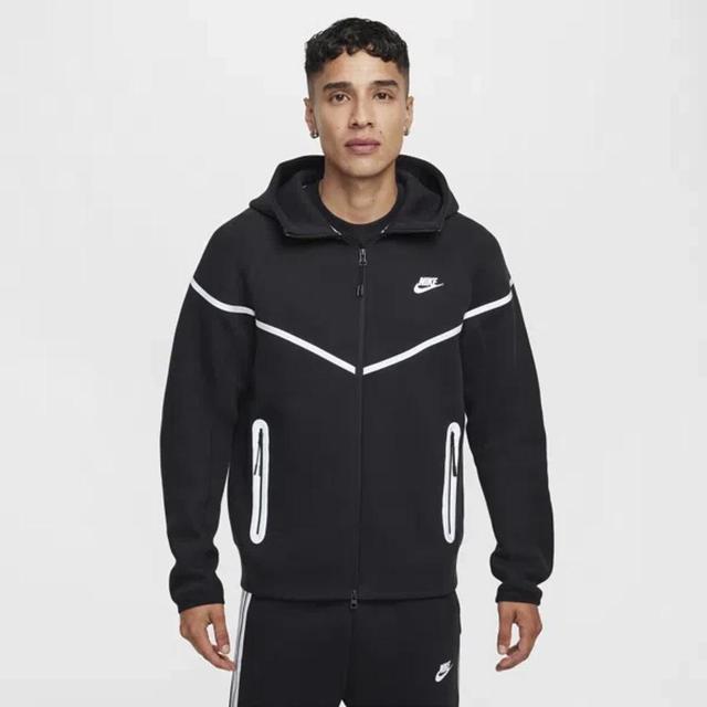 NIKE Sportswear Cotton-blend Tech Fleece Zip-up Hoodie In Black Product Image