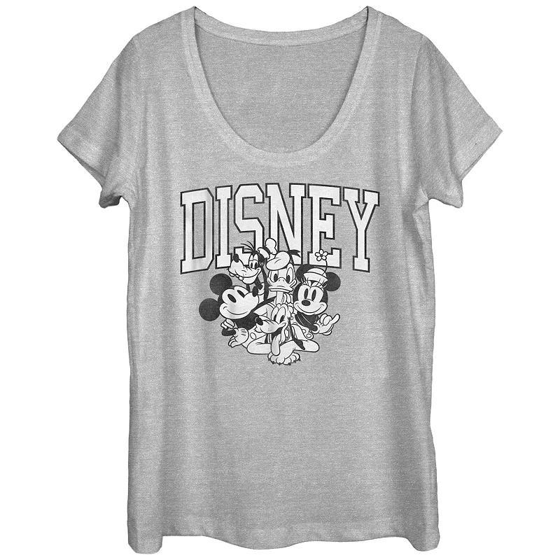 Disneys Juniors Mickey Mouse Group Tee, Girls Athletic Grey Product Image