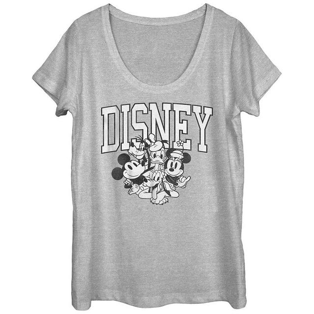 Disneys Juniors Mickey Mouse Group Tee, Girls Athletic Grey Product Image