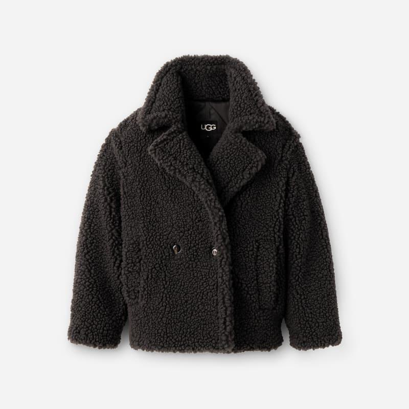 UGG Womens Gertrude Short Teddy Coat Faux Fur Product Image