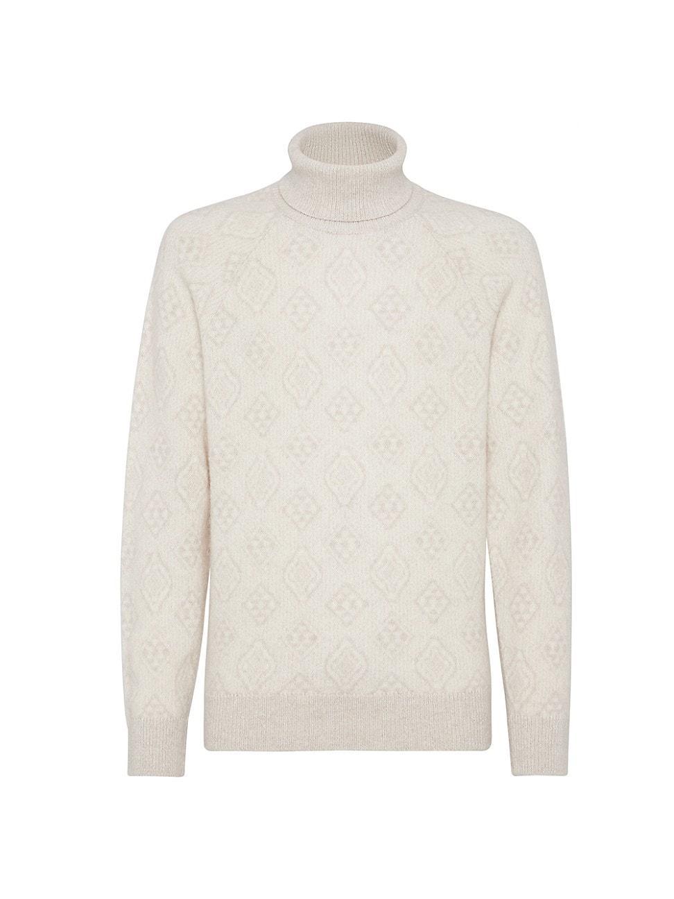 Mens Geometric Jacquard Turtleneck Sweater Product Image