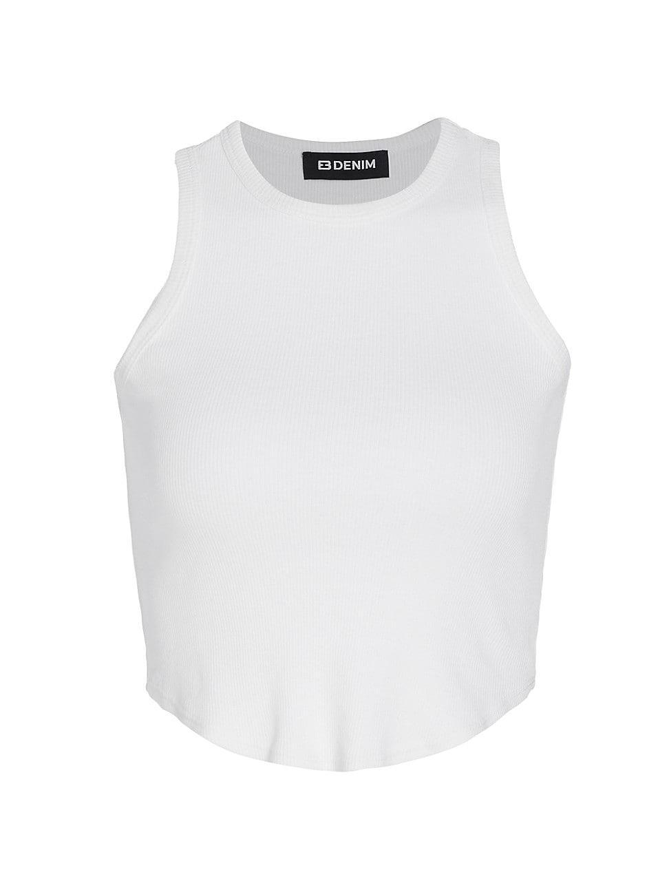 Womens Curve Rib-Knit Tank Top Product Image