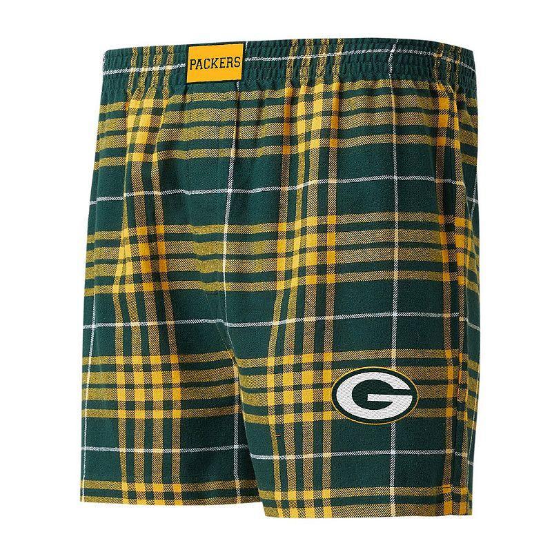 Mens Concepts Sport /Gold Bay Packers Concord Flannel Boxers Product Image