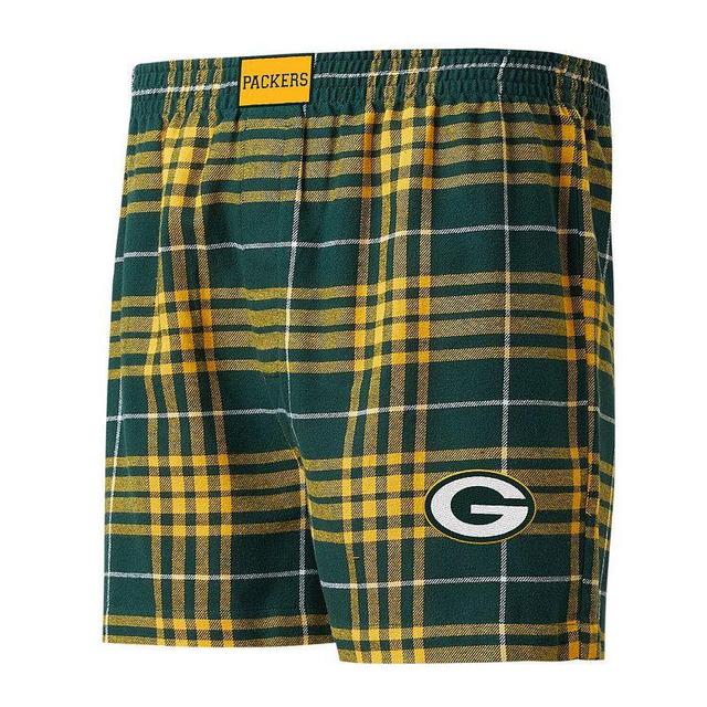 Mens Concepts Sport Green Green Bay Packers Concord Flannel Boxers - Green Product Image