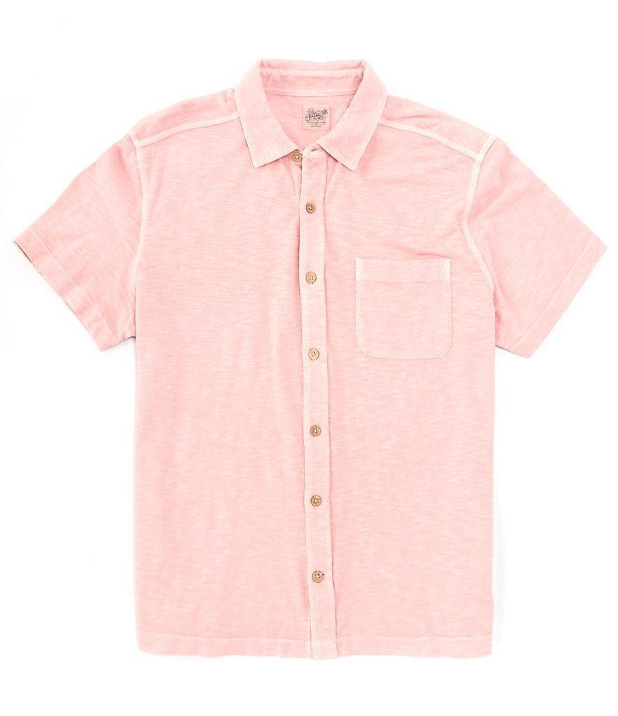 Southern Tide Beachcast Solid Knit Short Sleeve Woven Shirt Product Image