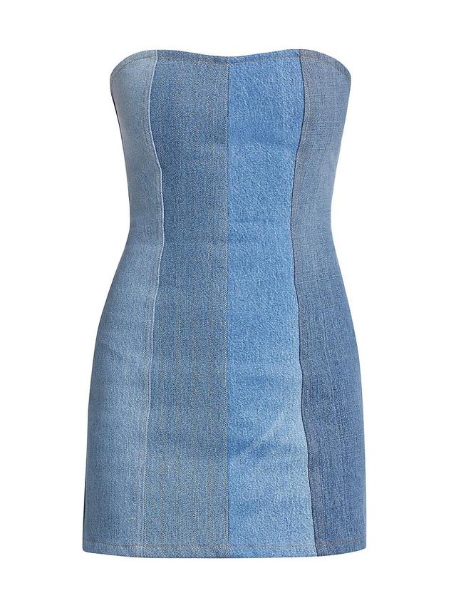 Womens Patchwork Denim Minidress Product Image