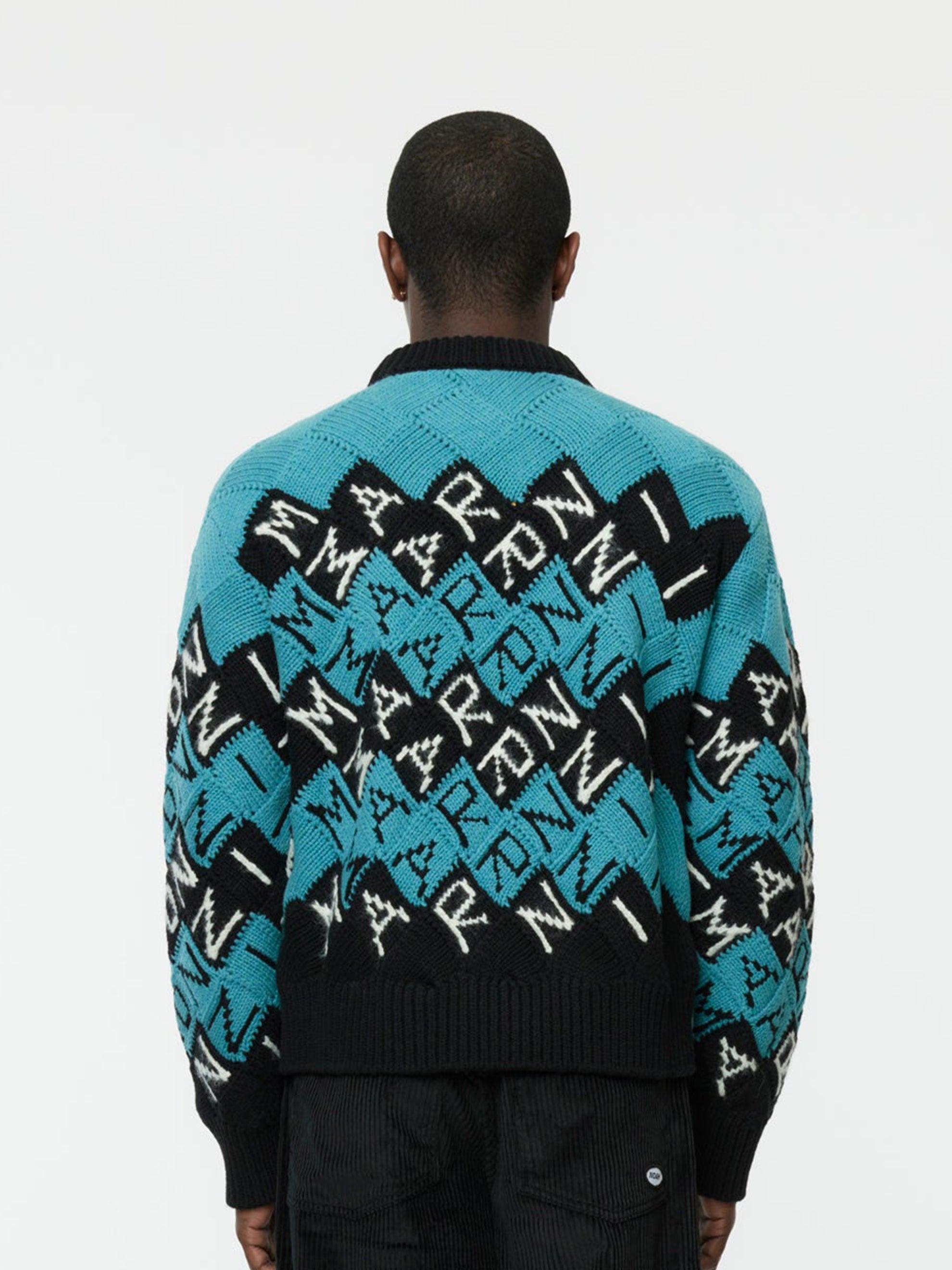 All Over Block Roundneck Sweater (Black) Product Image