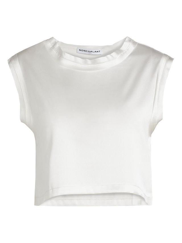 Womens Mel Silk Crop T-Shirt Product Image