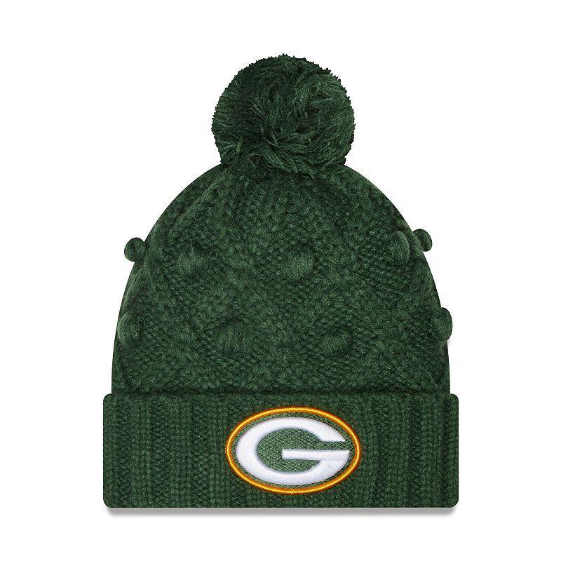 Womens New Era Bay Packers Toasty Cuffed Knit Hat with Pom Product Image