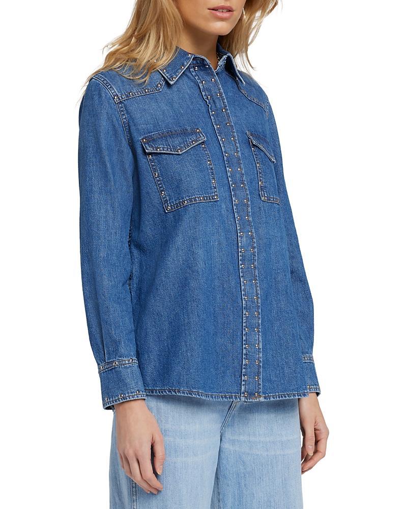 7 For All Mankind Emilia Studded Denim Shirt Product Image