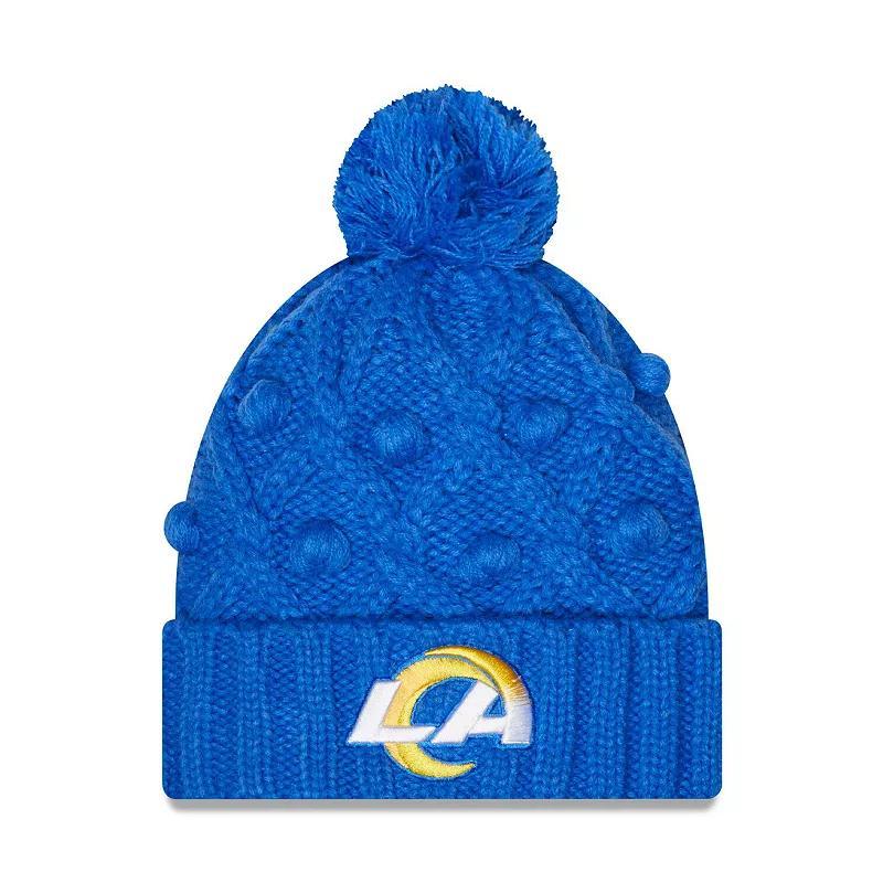 Womens New Era Royal Los Angeles Rams Toasty Cuffed Knit Hat with Pom Product Image