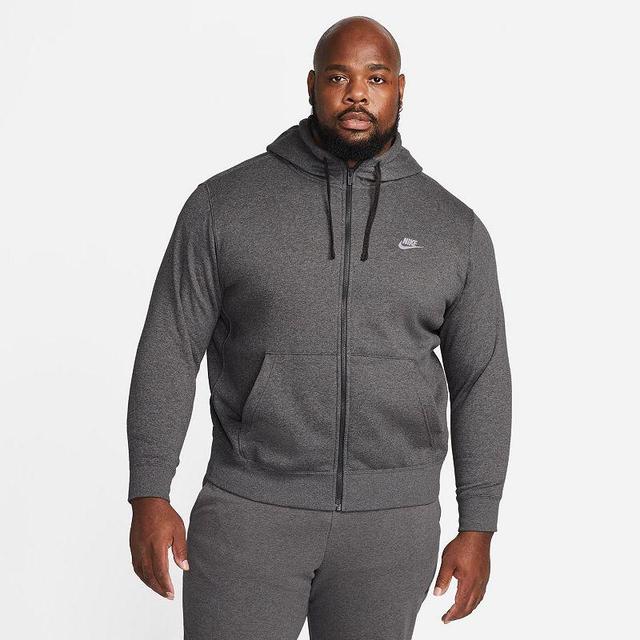 Big & Tall Nike Sportswear Club Fleece Full-Zip Hoodie, Mens Grey Heather Product Image