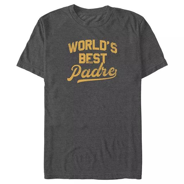 Big & Tall Worlds Best Padre Graphic Tee, Mens Grey Heather Product Image