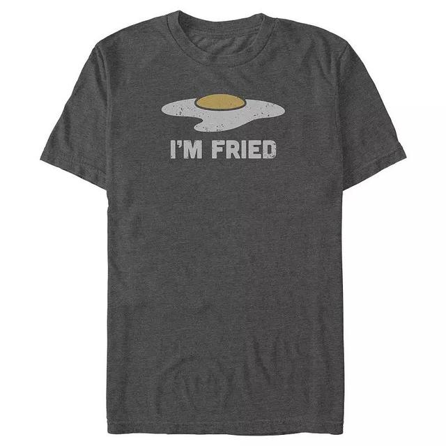 Big & Tall Im Fried Graphic Tee, Mens Grey Heather Product Image