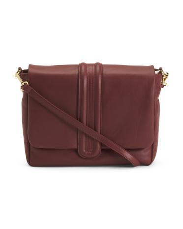 Leather Padded Flap Over Crossbody for Women Product Image