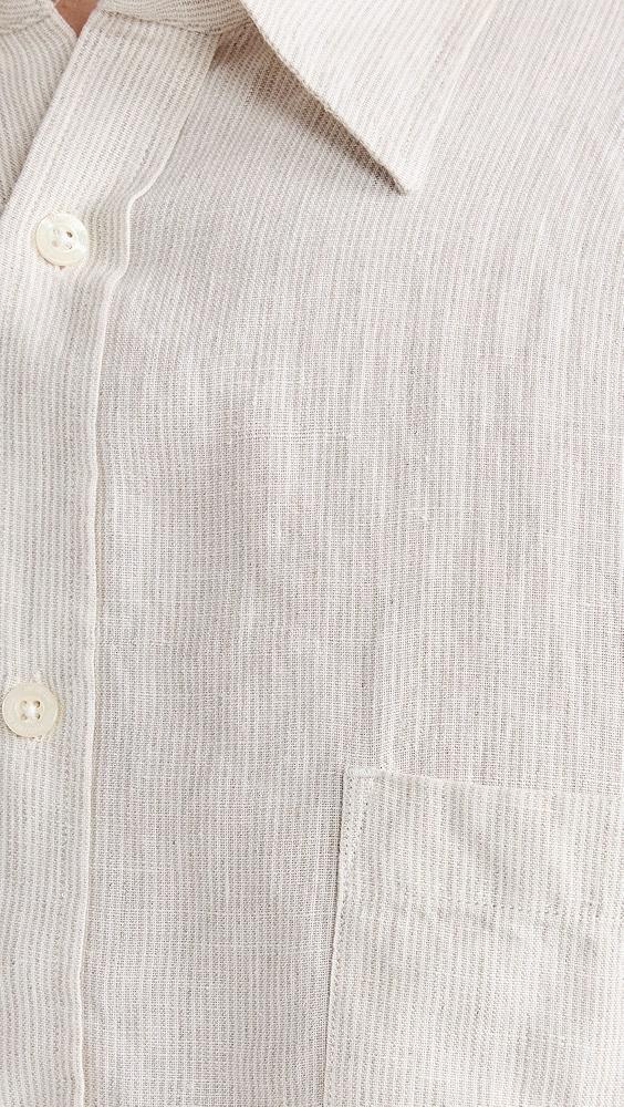 Frescobol Carioca Telles Linen Stripes Relaxed Fit Shirt | Shopbop Product Image