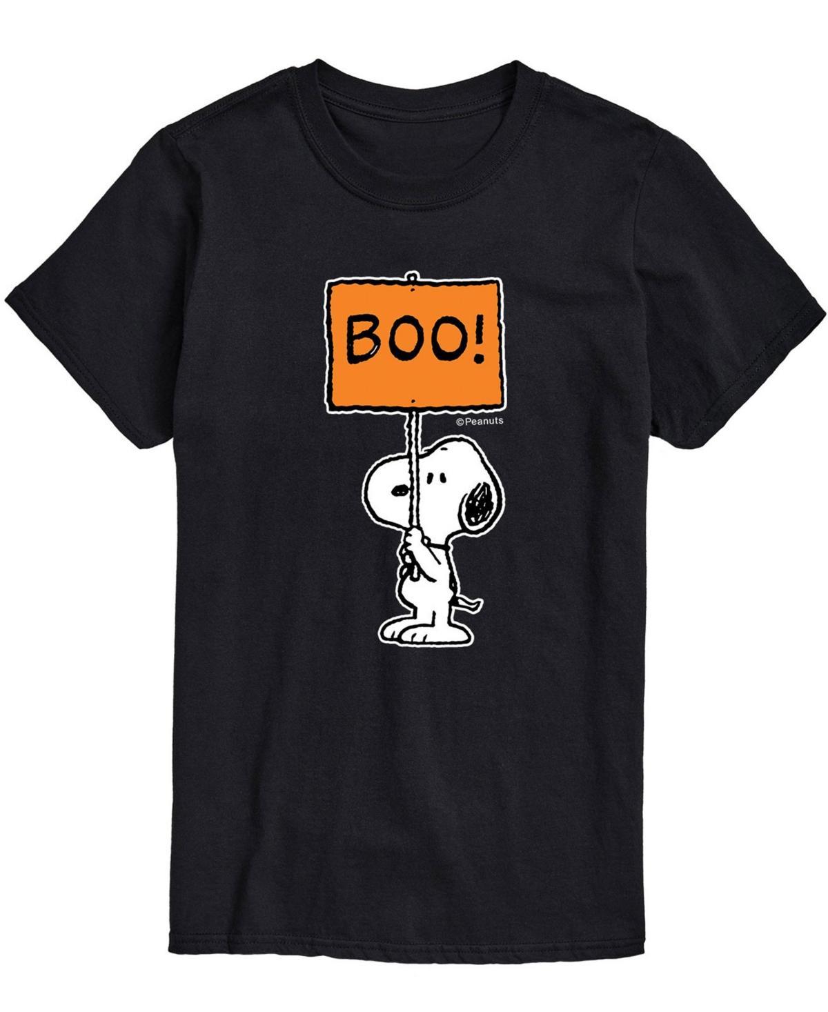 Big & Tall Peanuts Snoopy Boo Sign Tee, Mens Black Product Image