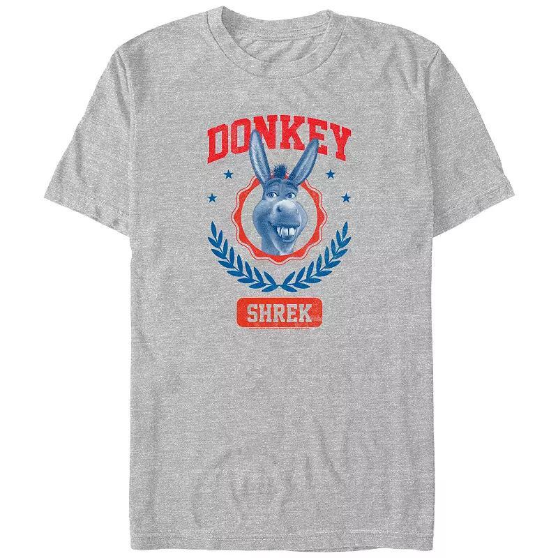 Big & Tall Shrek Varsity Donkey Graphic Tee, Mens Athletic Grey Product Image