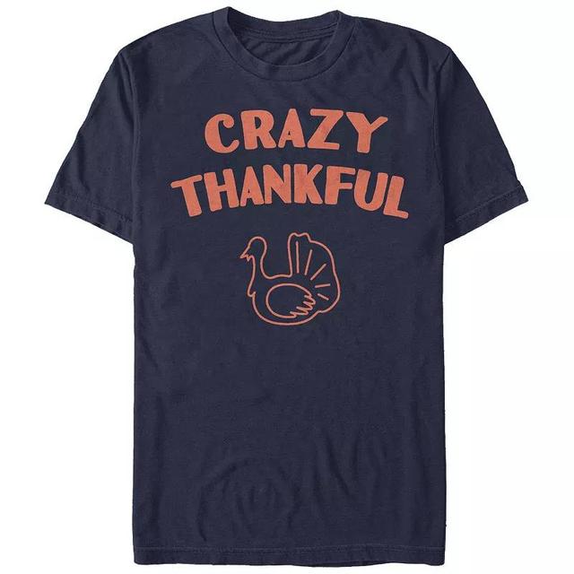 Mens Crazy Thankful Graphic Tee Blue Product Image