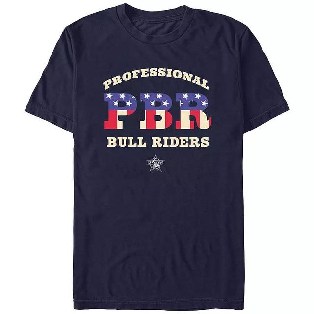 Mens Professional Bull Riders USA Flag Graphic Tee Blue Product Image