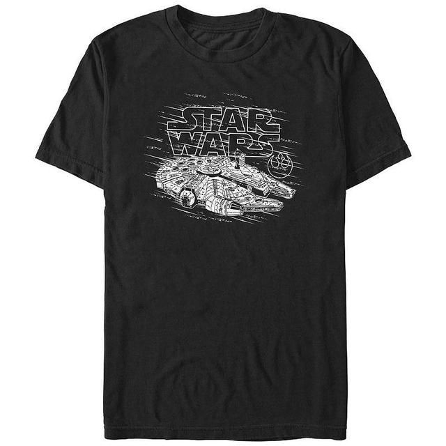 Mens Star Wars Millennium Falcon Retro Lightspeed Logo Tee Product Image