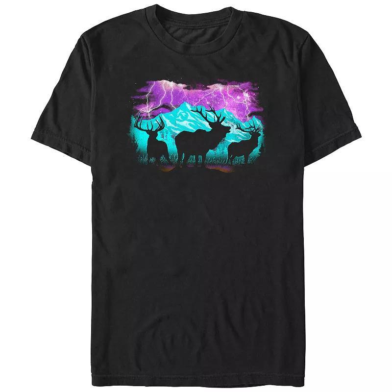 Big & Tall Three Elks At Night Graphic Tee, Mens Product Image