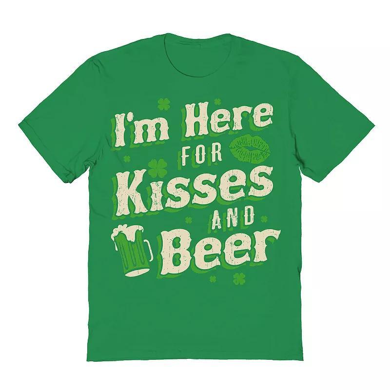 Mens St Patricks Day Kisses And Beer Graphic Tee Product Image