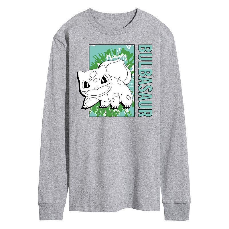 Mens Pokmon Tie Dye Bulbasaur Long Sleeve Graphic Tee Black Product Image