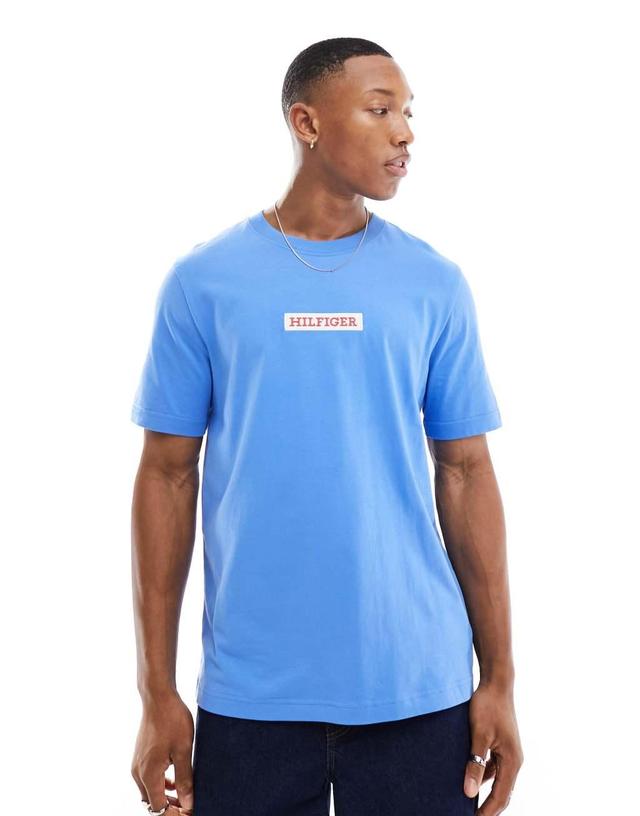 Tommy Hilfiger monotype box T-shirt in blue Product Image