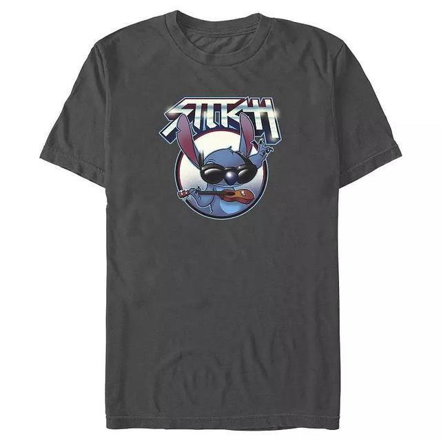 Disneys Lilo & Stitch Chrome Stitch Mens Graphic Tee Grey Product Image