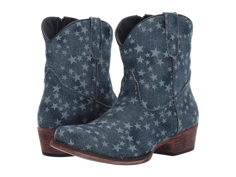 Roper Merica Denim (Stonewashed Denim/All-Over Star Print) Women's Boots Product Image