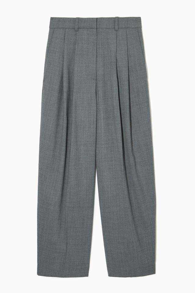 WIDE-LEG TAILORED WOOL-BLEND PANTS Product Image