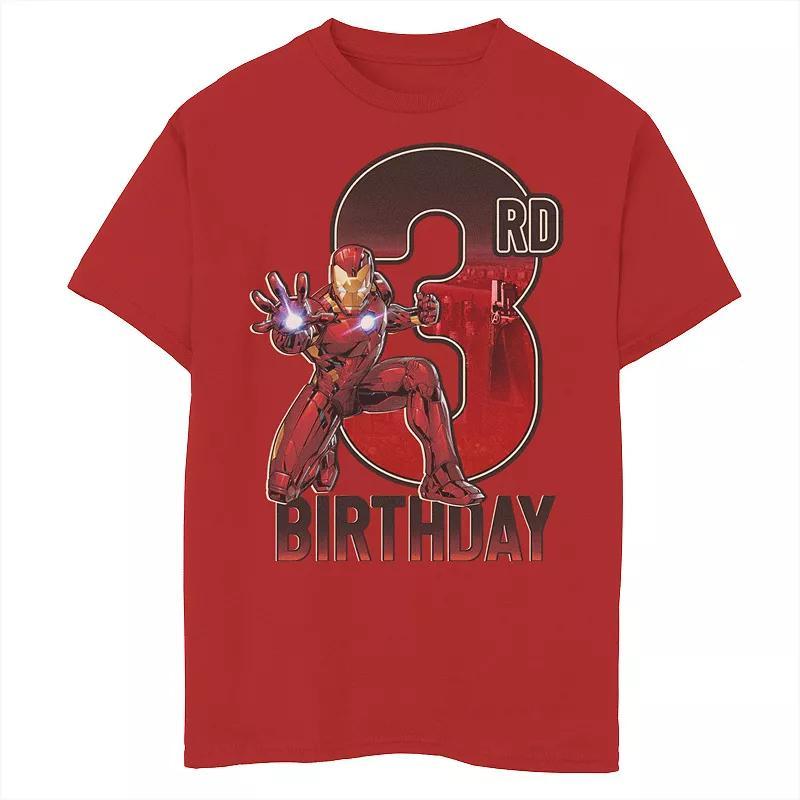 Boys 8-20 Marvel Iron Man 3rd Birthday Action Pose Graphic Tee, Boys Product Image