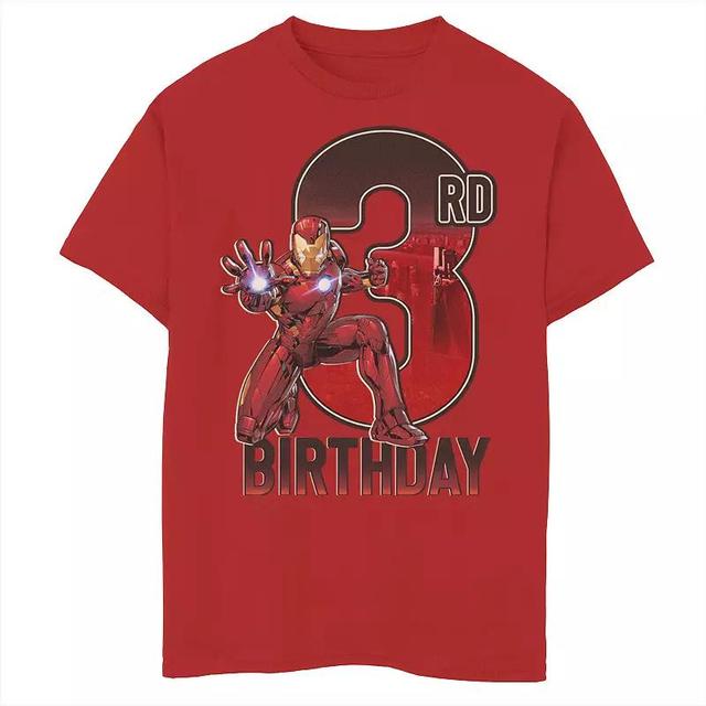 Boys 8-20 Marvel Iron Man 3rd Birthday Action Pose Graphic Tee, Boys Product Image