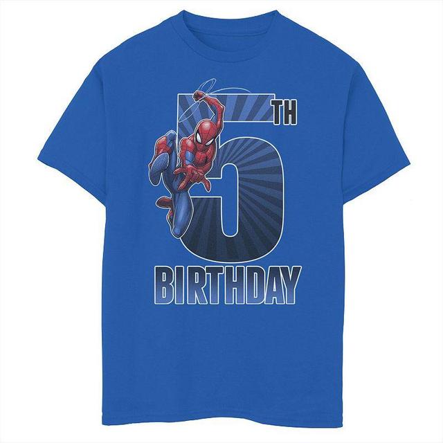 Boys 8-20 Marvel Spider-Man Swinging 5th Birthday Tee, Boys Product Image