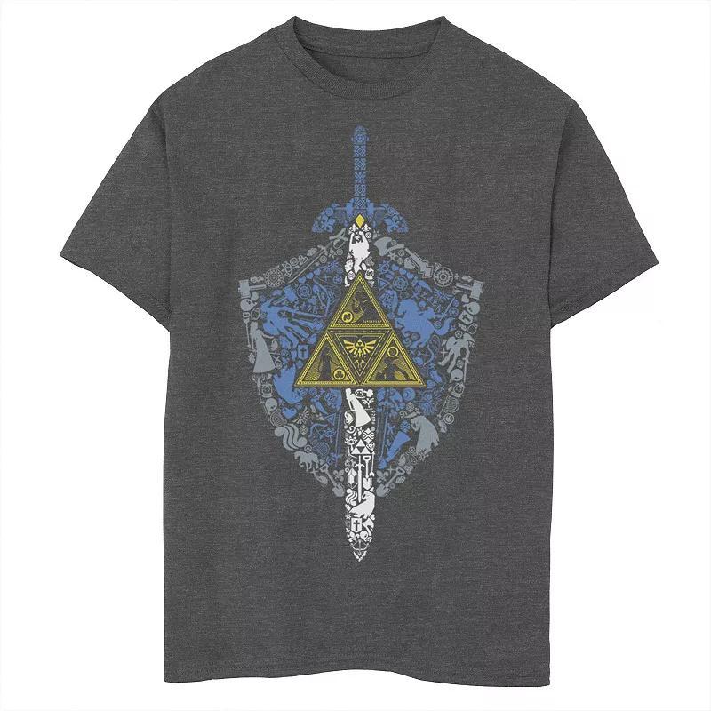 Boys 8-20 Nintendo Zelda Hylian Shield Element Icons Graphic Tee, Boys Grey Heather Product Image