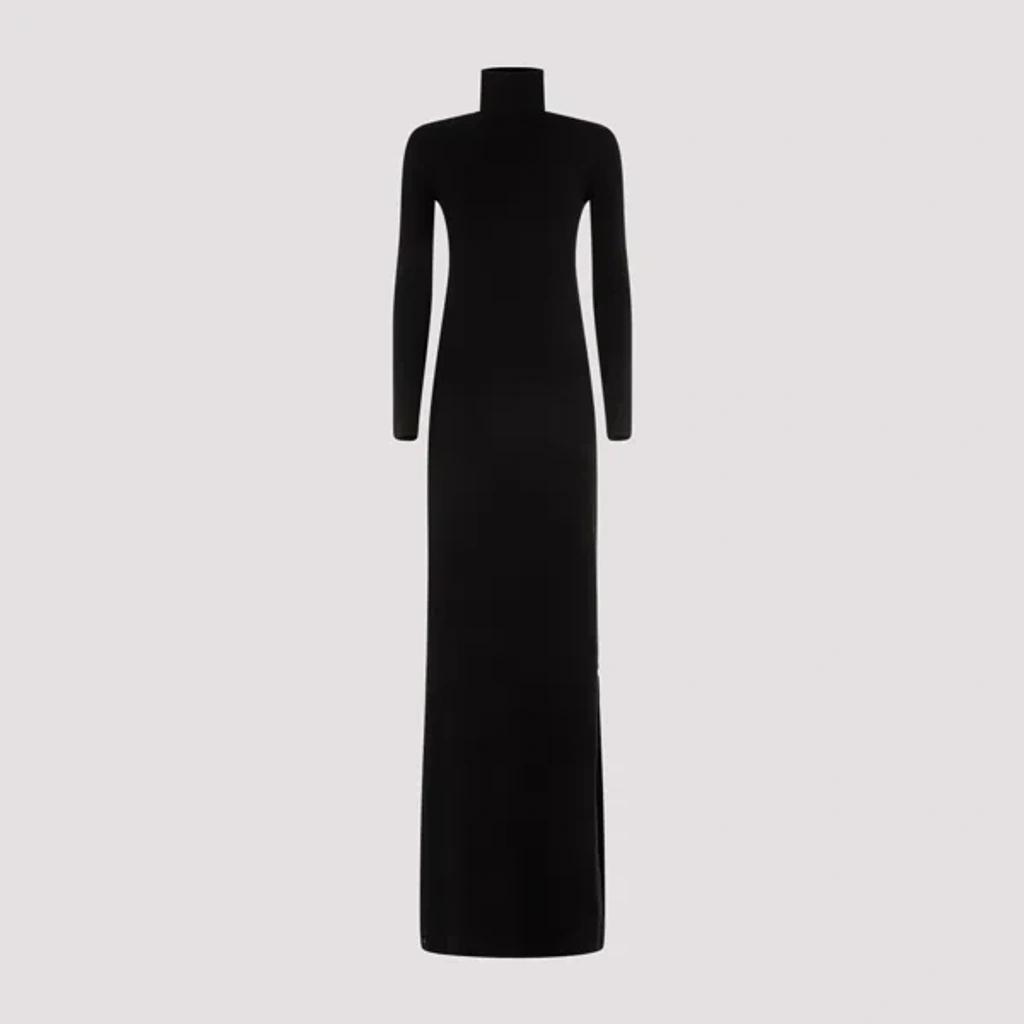 SAINT LAURENT Wool Long Dress In Black product image