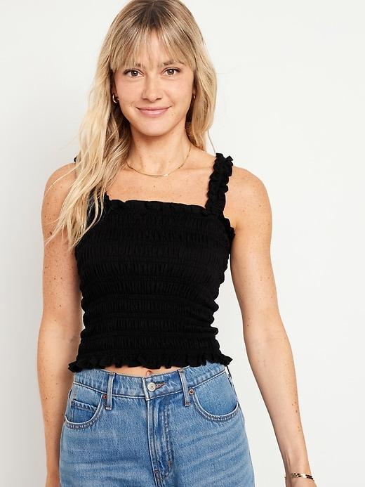 Fitted Smocked Tank Top Product Image