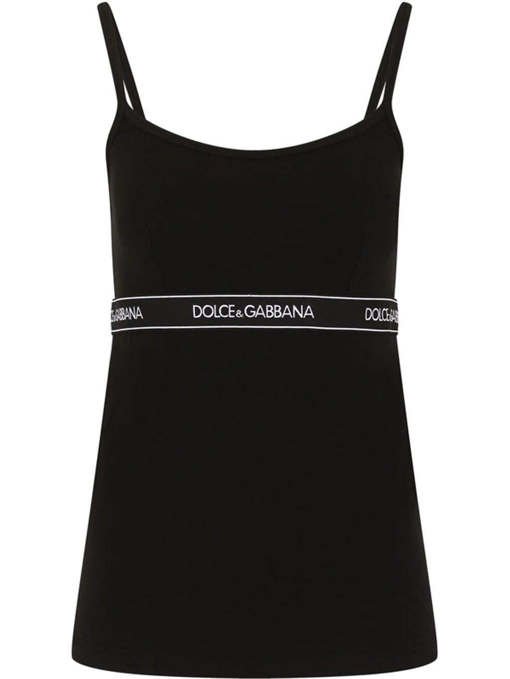 Logo Cotton-blend Jersey Camisole In Black Product Image