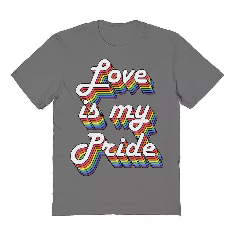 Mens COLAB89 by Threadless Love Is My Pride Pride Graphic Tee Grey Product Image