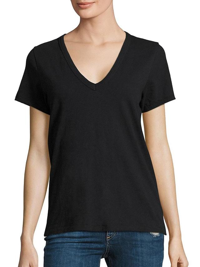 Womens V-Neck Cotton Tee Product Image