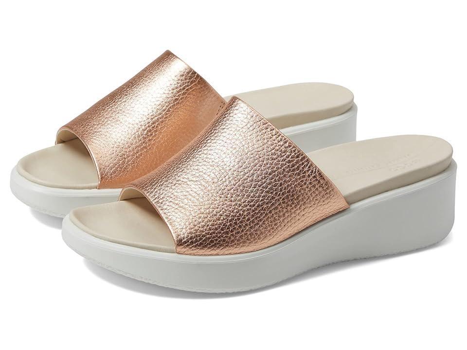 ECCO Flowt Luxe Wedge Sandal Slide (Hammered Bronze) Women's Shoes Product Image