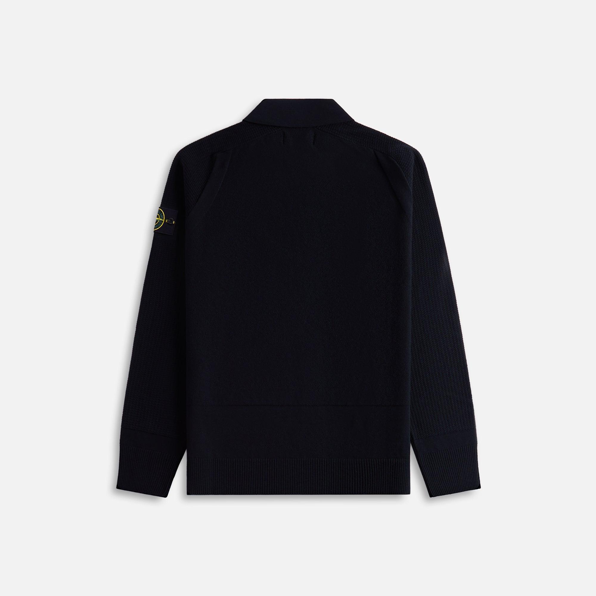 Stone Island LS Zip Polo - Black Male Product Image